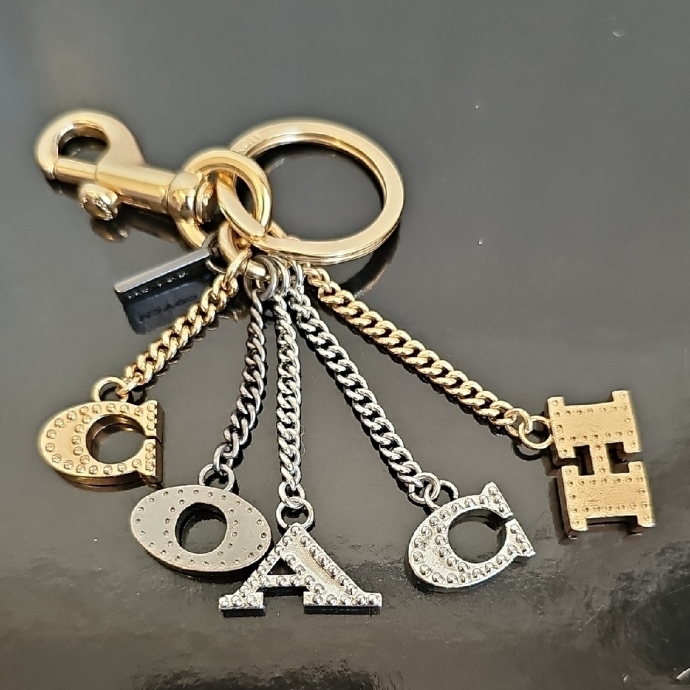 Coach Perforated Letters Charm Key Fob (Style No. 91474) Like New